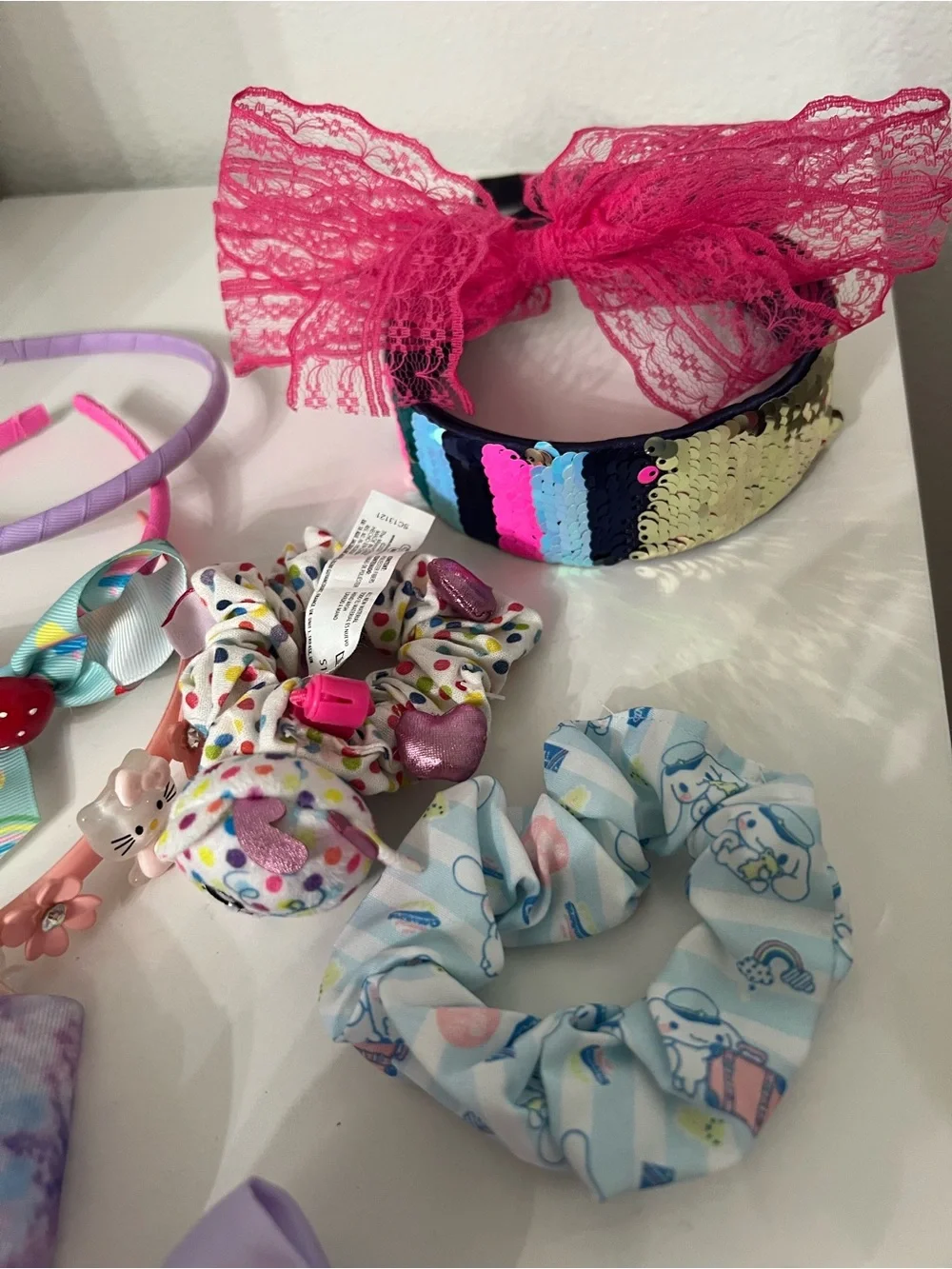 Kids Hair Accessory Set - Lavender, Pink & Multicolor Bows and Headbands